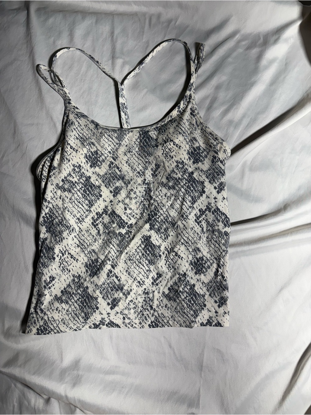 PINK Victoria's Secret White and Navy Snake-Print Cami